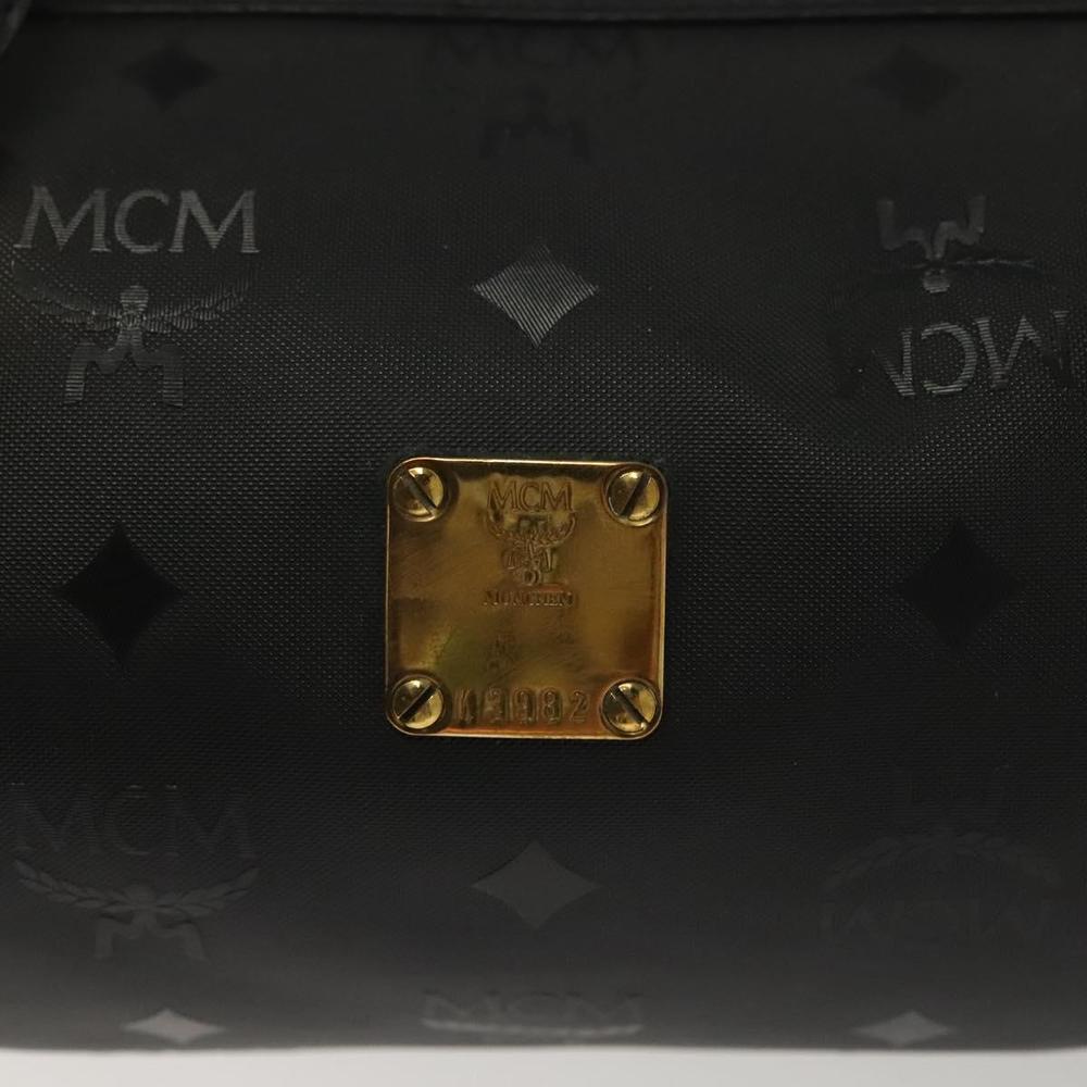 MCM Vicetos Logogram Hand Bag PVC Black Gold Auth bs28959 - Picture 12 of 16